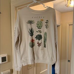 Cactus Print Crew Neck Sweater